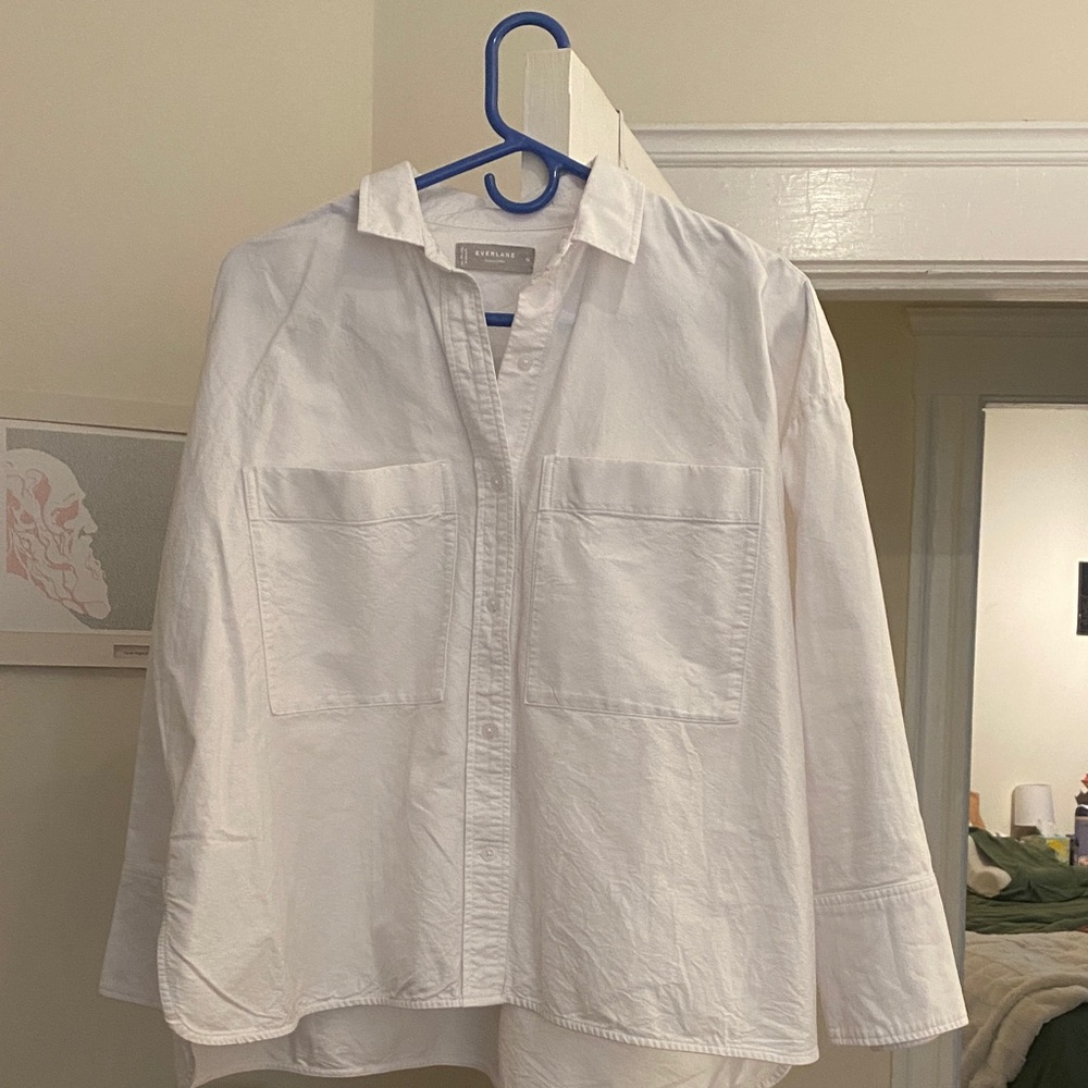 Everlane White boxy oxford